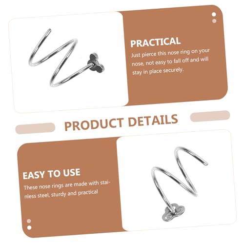 NIYANGLE 12 Stück Teiliges Doppelter Spiralen Nasenring aus Stabiler Hautfreundlicher Nasenschmuck für Einzelpiercing Schlichtes Design für Damen und Freunde Langlebig und Angenehm zu von NIYANGLE