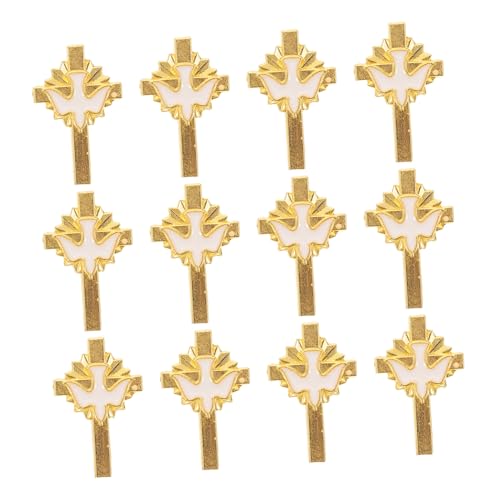 NIYANGLE 12stücke Hängendes Ornament Taubenbrosche Kreuz-anstecker Legierungsmaterial Für Rucksack Kleidung Taschen Hüte von NIYANGLE