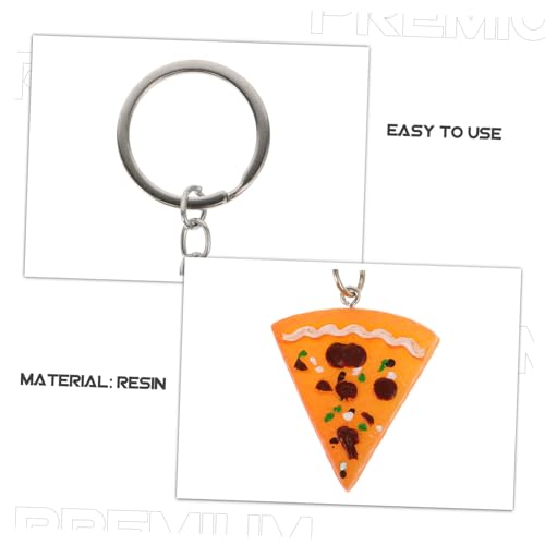 NIYANGLE 12 Stück Teiliges Resin Schlüsselanhänger Pizza Simulation Lebensmittel Anhänger Taschen Charm für Mädchen Jungen Langlebig und Dekorativ als oder Party Mitgebsel von NIYANGLE