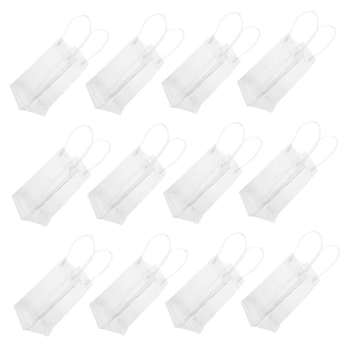 NIYANGLE 12 Stück Weingeschenktasche Mit Blumenmuster Wickeltasche Weinaufbewahrungstasche Einkaufstasche Handtasche Transparente Weintaschen Einzelflaschenträger Weinflaschen von NIYANGLE