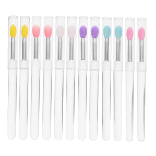 NIYANGLE 12stücke Teiliges Tragbare Lippenpinsel Mit Deckel Multifunktionale Lip Gloss Applikatoren Für Präzises Lippen-make-up Für Reisen Und An Freunde von NIYANGLE