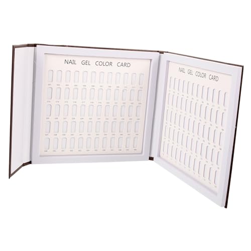 NIYANGLE Farbige Nagellackkarten Nail Art Display Buch Für Gel-politur Muster Nagelspitzen Mit Kaffee-design Für Professionelle Maniküre Und Pediküre von NIYANGLE