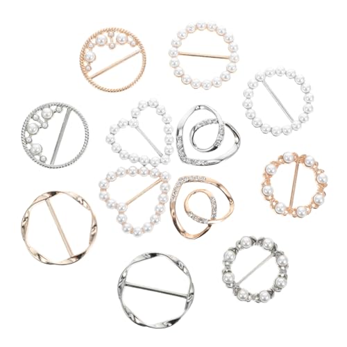 NIYANGLE 12stücke Teiliger Schalclips Für Damen Schalnadel Aus Legierung Mit Strass Und Kunstperlen Schalschnalle Als Accessoires Für Kleidung Für Formelle Anlässe Und Täglichen von NIYANGLE