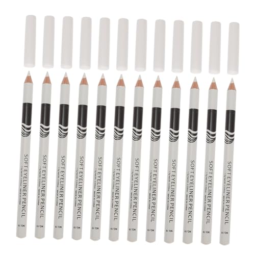 NIYANGLE 12Stücke Weiße Eyeliner Bleistifte Hochwertige Kosmetik Bleistifte für Make Up Vielseitig Lidschatten Highlighter und Eyeliner Verwendbar für Täglichen von NIYANGLE