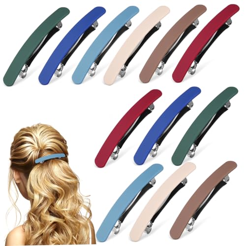 NIYANGLE 12stücke Haarspangen Für Damen Große Haarspangen Für Dickes Haar Französische Nadeln Mit Clip Starker Haarschmuck Für Pferdeschwanz von NIYANGLE