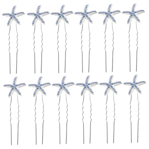 NIYANGLE 12stücke Strass Seestern Haarstecknadeln Strand Kopf Schmuck Hochzeit Party Haarclips Für Frauen von NIYANGLE