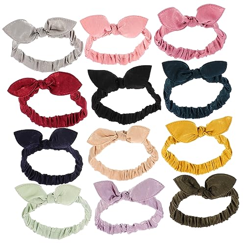 NIYANGLE 12stücke Teiliges Elastische Haargummis Mit Schleifen Für Damen Modische Haarbänder Verschiedenen Farben Schonend Für Haar Und Haut Für Makeup Und Elegante Anlässe von NIYANGLE