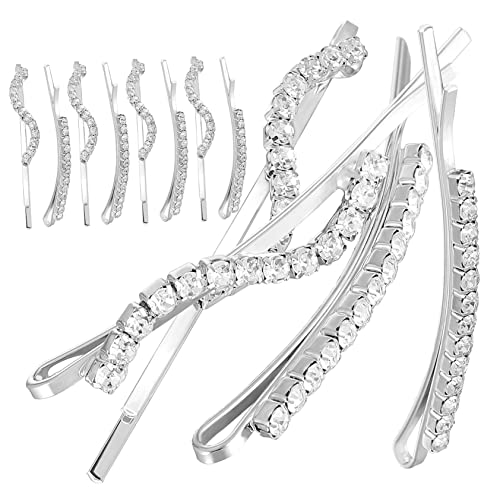 NIYANGLE 12stücke Teiliges Strass Haarspangen Metallische Haarklammern Mit Funkelnden Rhinestones Für Damen Und Mädchen Verzierungen Für Hochsteckfrisuren Und Langlebiges Design von NIYANGLE