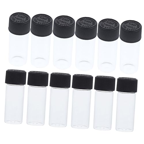 NIYANGLE 12stücke Transparente Glasflasche Mit Schraubverschluss Nachfüllbare Flaschen Spenderflasche Für Ätherische Öle Lotionen Gesichtswasser Handcreme Pflegeprodukte Leicht Zu von NIYANGLE