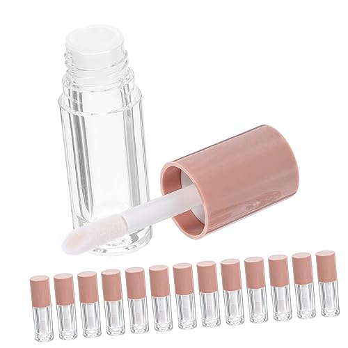 NIYANGLE 14stücke Nachfüllbare Lipgloss-flaschen Aus Kunststoff Mit Transparente Lip Balm Tuben Für Und Kosmetikverpackung Hautfarbe von NIYANGLE