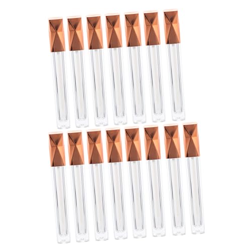 NIYANGLE 15 Stück Leere Lipgloss Röhrchen Wiederverwendbare Lip Balm Behälter Transparent mit Roségold Deckel für Diy Lipgloss Pflegeprodukte von NIYANGLE