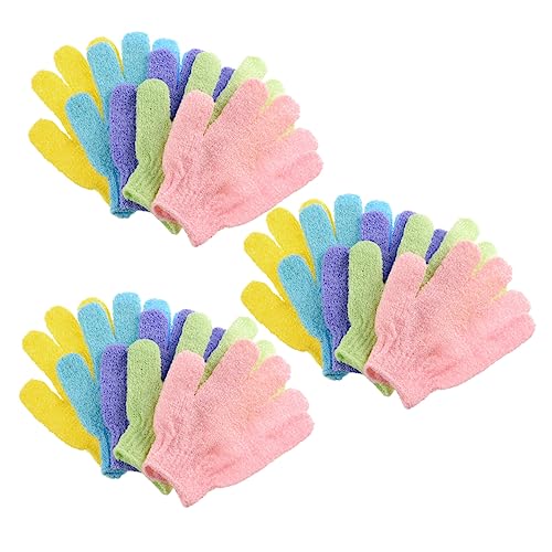 NIYANGLE 15 Stück Teiliges Exfolierende Bad Finger Dusch Handtücher Rückenmassage für Körperpflege Farben Zufällig für Hauttypen Zufällige Farbe von NIYANGLE