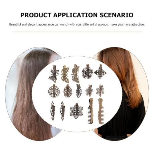 NIYANGLE 15stücke Einfache Haarspangen Haarclips Vintage Haarnadeln Für Mädchen Frauen Clips Haarbarrettes von NIYANGLE