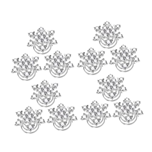 NIYANGLE 15stücke Schneeflocken-spiral-twist-haarnadeln Aus Metall Mit Strasssteinen Für Frauen Braut-haar-accessoires Für Weihnachten Glänzend Und Einfach Anzuwendende von NIYANGLE