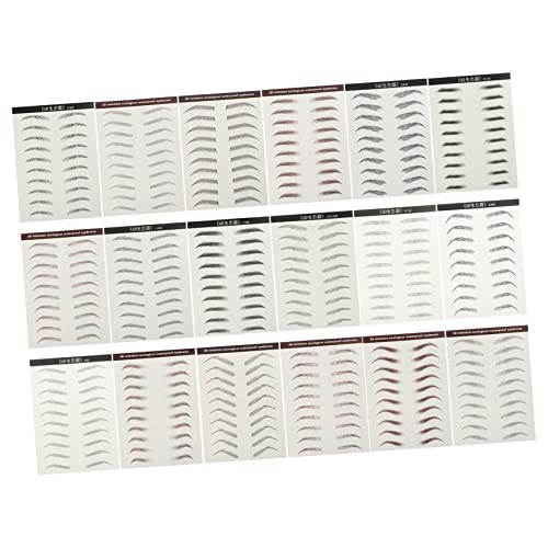 NIYANGLE 18 Stück Augenbrauen Tattoos Wasserdichte Wiederverwendbare Augenbrauen Aufkleber für Natürliche Vollere Brauen für Einfaches Augen Make Up Schwarz Braun Mischpackung von NIYANGLE