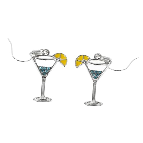 NIYANGLE Baumelnde Ohrringe in Tropfenform Aus Weinglas Statement-kleidung Für Damen Martini-glas-ohrringe Cocktailschmuck Party-accessoires Lässige Outfits Elegante Garderobe von NIYANGLE