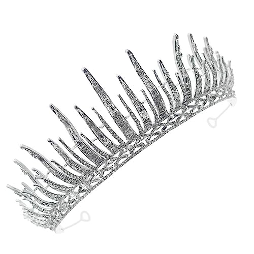 NIYANGLE Krone Silber Für Frauen Brautkopfschmuck Hochzeitskrone Stirnband Silber Mit Strass Haarschmuck Für Party Bankett Verlobung Schmuck Kopfstück von NIYANGLE