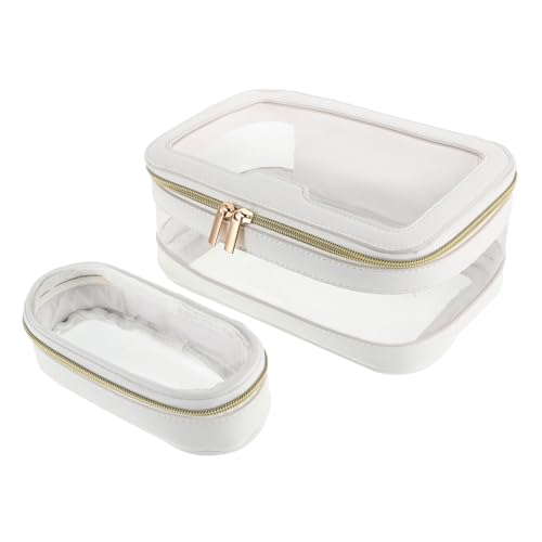 NIYANGLE 1Satz Kosmetiktasche Wasserdichter mit Doppeltaschenstruktur Transparentes Design für Makeup und Hygieneartikel für Damen und Unterwegs Große Kapazität von NIYANGLE