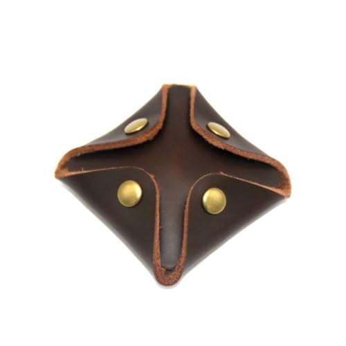 NIYANGLE 1stück Kleine Handgefertigte Geldbörse Aus Leder Mini Münzbeutel Für Damen Und Herren Tragbar Dunkelbraun Für Alltag Schule Shopping Und Arbeit von NIYANGLE