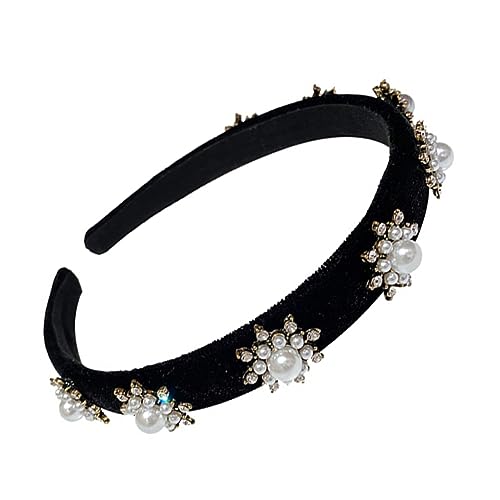 NIYANGLE Schneeflocken Haarband Für Party Stirnband Für Weihnachten Damen Haarschmuck Schwarz Kopfschmuck Haar Zubehör von NIYANGLE