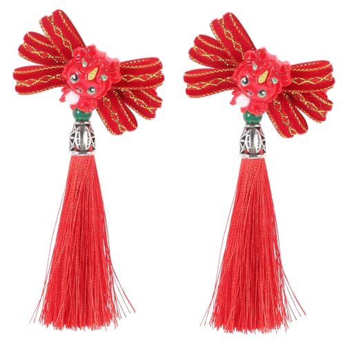 NIYANGLE 1paar Festliche Chinesische Quasten-haarspangen Im Cheongsam-stil Haaraccessoires Für Chinesische Neujahr Rote Schleifen-haarclips Für Mädchen NIYANGLE 1paar Festliche Chinesische Quasten-haarspangen Im Cheongsam-stil Haaraccessoires Für Chinesische Neujahr Rote Schleifen-haarclips Für Mädchen von NIYANGLE