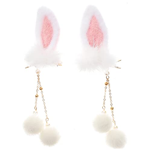 NIYANGLE 1paar Haarspangen Mit Hasenohren Und Quasten Für Mädchen Süße Und Farbenfrohe Haarschmuck-accessoires Für Fotoshootings Und Alltag von NIYANGLE