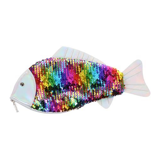 NIYANGLE 1stück Chic Glitzer-Handtasche Fischform Praktische Clutch Mit Großer Kapazität Für Geld Kosmetik Und Schlüssel Kreatives Design Leicht Und Tragbar von NIYANGLE