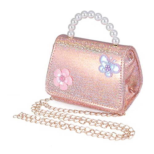 NIYANGLE 1stück Goldene Mini-perlen-Handtasche Für Mädchen Kreative Blumenmuster Umhängetasche Mit Abnehmbarem Schultergurt Für Mädchen Und Besondere Anlässe von NIYANGLE