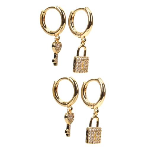 NIYANGLE 2 Paare Asymmetrische Dangle Ohrringe Herz Schloss Design Schimmernde Creolen Ohrhänger Leicht und Modisch Statement Schmuck für Frauen für Alltag und Besondere Anlässe NIYANGLE 2 Paare Asymmetrische Dangle Ohrringe Herz Schloss Design Schimmernde Creolen Ohrhänger Leicht und Modisch Statement Schmuck für Frauen für Alltag und Besondere Anlässe von NIYANGLE