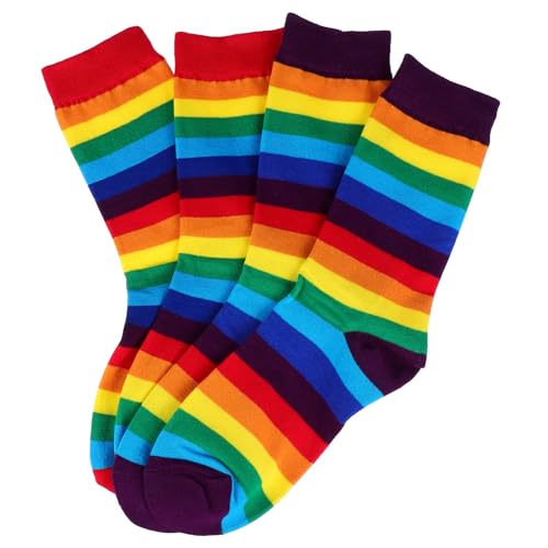 NIYANGLE 2 Paare Baumwollsocken mit Regenbogenstreifen Atmungsaktive Strapazierfähige Damen Mädchensocken Mittellange Modische Sportsocken für Alltag und Freizeit NIYANGLE 2 Paare Baumwollsocken mit Regenbogenstreifen Atmungsaktive Strapazierfähige Damen Mädchensocken Mittellange Modische Sportsocken für Alltag und Freizeit von NIYANGLE