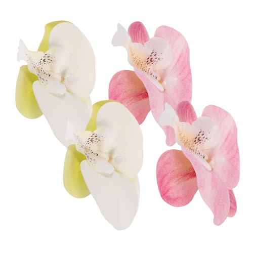 NIYANGLE 2 Paar Orchideen Schuhclips Für Damen Dekorative Blumen Schuhschnallen Abnehmbar Für Sandalen High Heels Strand Hochzeit Urlaub Schuhschmuck in Weiß Und Hellpink von NIYANGLE