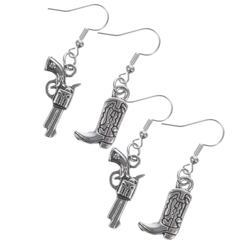 NIYANGLE 2 Paare Cowgirl Ohrringe Western Schmuck mit und Cowboyhut Design Handgefertigte Damen Ohrstecker Einzigartige Rustikale Accessoires für Frauen Einfach zu Pflegen von NIYANGLE