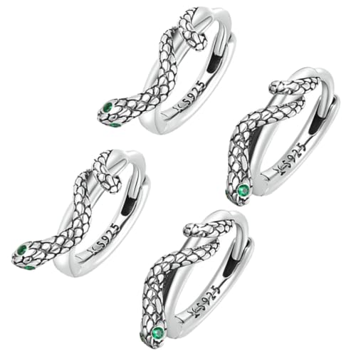 NIYANGLE 2 Paare Sterling Silber Schlangen Ohrstecker mit Grünen Zirkonia Elegante Ear Studs Modische Ohraccessoires für Damen Bequem und Sicher für Alltag und Geschenk NIYANGLE 2 Paare Sterling Silber Schlangen Ohrstecker mit Grünen Zirkonia Elegante Ear Studs Modische Ohraccessoires für Damen Bequem und Sicher für Alltag und Geschenk von NIYANGLE