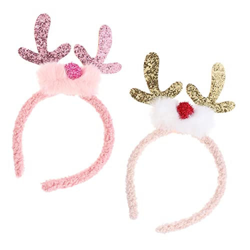 NIYANGLE 2 STÜCK Weihnachtliches Rentiergeweih Haarreif Leichtes Haarband für Mädchen Charmantes Weihnachts Haarschmuck Zubehör Komfortabel und Langlebig Festliche Party Accessoires NIYANGLE 2 STÜCK Weihnachtliches Rentiergeweih Haarreif Leichtes Haarband für Mädchen Charmantes Weihnachts Haarschmuck Zubehör Komfortabel und Langlebig Festliche Party Accessoires von NIYANGLE