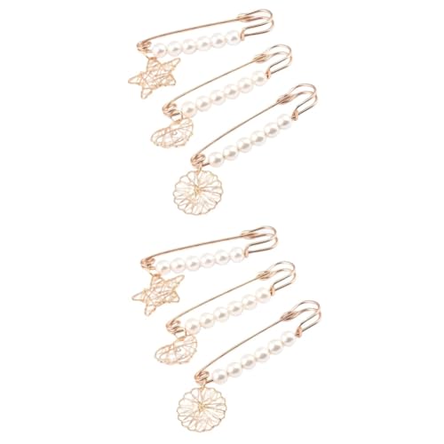 NIYANGLE 2 Sätze Brosche Abstecknadeln Modeschmuck Presents for Women Women Handtaschen Schmuck Für Stift Perle Frau Mode-accessoire Kleidung Corsage Legierung Golden 3 Stücke * 2 von NIYANGLE
