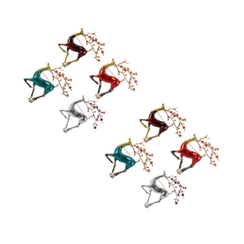 NIYANGLE 2 Sätze Legierungsbrüste Stift Rentier-broschen Magnolie Weihnachtsbrosche Groß Weihnachtsdeko Hirsch Corsage Kreative Brustnadel Stellnadel Legierungsmaterial 4 Stück * 2 von NIYANGLE