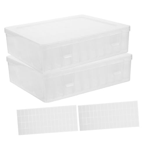 NIYANGLE 2 Sätze Transparente Schmuck und Nagelwerkzeug Aufbewahrungsbox mit Mehrfachfächern Klarer Kunststoff Organizer für DIY Perlen Strasssteine Bastelbedarf und Nageldesign Zubehör von NIYANGLE