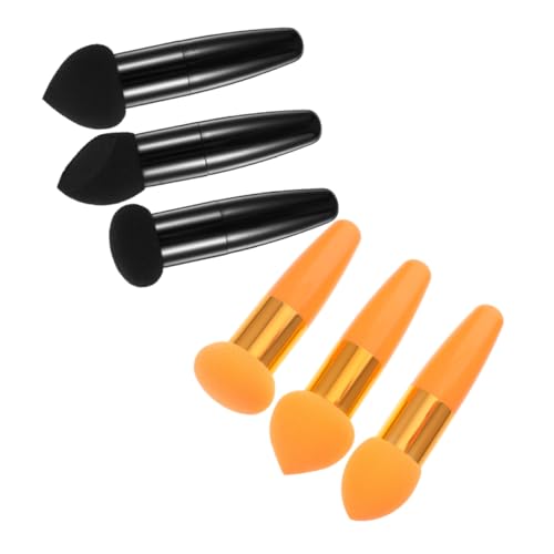 NIYANGLE 2 Satz Makeup Schwämme mit Griff Weiche Foundation Pads für Frauen Vielseitig Einsetzbar zum Blenden von Concealer und Puder Kompakt für Unterwegs für Nasse und Trockene Anwendung von NIYANGLE