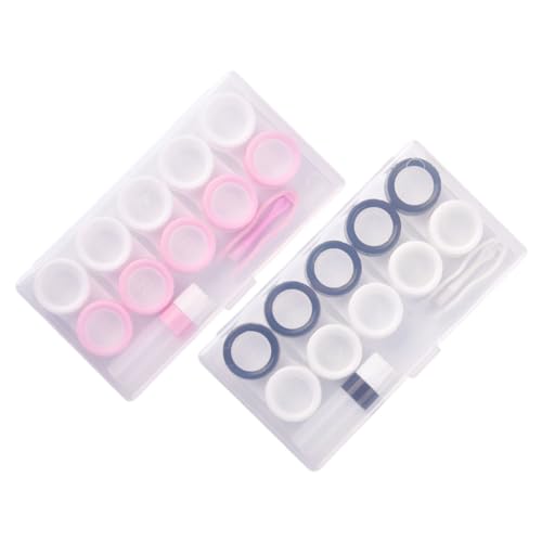 NIYANGLE 2 Sets Kontaktlinsenbox Set Linsenhalter Transparentes Etui Linsenetui Ok Linsenaufbewahrungsetui Linsenpflege Organizer Weiß Pp von NIYANGLE