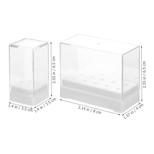 NIYANGLE 2 Stck. Nagelbohrer Aufbewahrungsbox Teiliges Weiß Nagelfräser Bits Organizer Kompakt Leicht Praktisch Multifunktional für Maniküre Zubehör von NIYANGLE