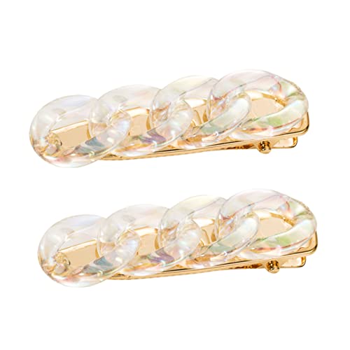 NIYANGLE 2 Stück Acryl Ketten Haarspangen für Damen Stilvolle Entenschnabel Clips für Dickes Haar für Hochzeiten Partys und Besondere Anlässe für Haartypen von NIYANGLE