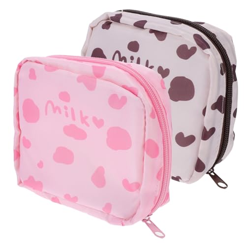 NIYANGLE 2 Stück Aufbewahrungstaschen für Damenbinden Süße Cartoon Designs für Hygieneartikel und Geldbörse für Unterwegs von NIYANGLE