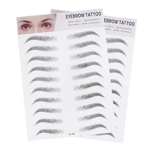 NIYANGLE 2 Stück Augenbrauen Transfer Sticker Künstliche Augenbrauen Für Männer Und Frauen Schwarz Einfach Anzuwenden von NIYANGLE