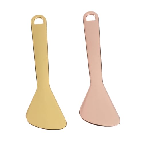 NIYANGLE 2 Stück Augenmassage Sticks Augencreme Löffel Gold und Roségold Kompakte Make Up Spatel für Hochwertiges Design Leicht und Praktisch von NIYANGLE