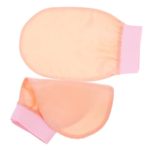 NIYANGLE 2 Stück Badetuch Körperpeeling Haut Duschschrubber Peeling-handschuh Schrubben Reinigung Tief Badefäustlinge Badeschäumende Fäustlinge Duschzubehör Rosa Die Seide von NIYANGLE