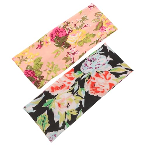 NIYANGLE 2 Stück Blumenmuster Haarbänder Sportliche Stirnbänder für Damen und Schweißabsorbierende Kopfband für Yoga und Freizeit Designs von NIYANGLE
