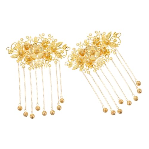 NIYANGLE 2stücke Vintage Brautschmuck Haaraccessoires Goldene Blumen-haarspangen Für Hochzeiten Im Traditionellen Chinesischen Stil Haarkämme Für Bräute Und Brautjungfern von NIYANGLE