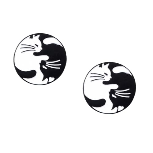 NIYANGLE 2stücke Kreative Schwarze Katzenbrosche Aus Legierung Lustiger Cartoon-anstecker Für Jeans Taschen Und Kleidung Leicht Und Haltbar Für Tierliebhaber Und Modebewusste von NIYANGLE