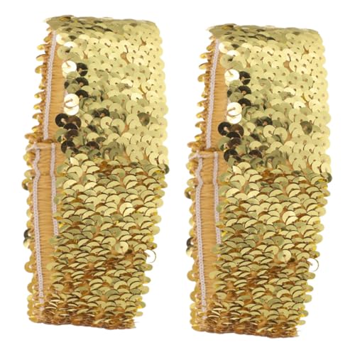 NIYANGLE 2 Stück Elastisches Damen Sport Stirnband mit Glitzer pailletten Rutschfest Vielseitig für Laufen Yoga Radfahren Bequemer Sitz Modisches Accessoire für Fitness und von NIYANGLE