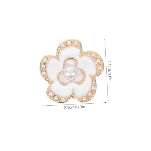NIYANGLE 2 Stück Elegante Blumen Manschettenknöpfe für Damen Dekorative Perlen button cover aus Langlebiger Legierung Modische Hemd Kleid accessoires Feine Verarbeitung Vielseitig von NIYANGLE